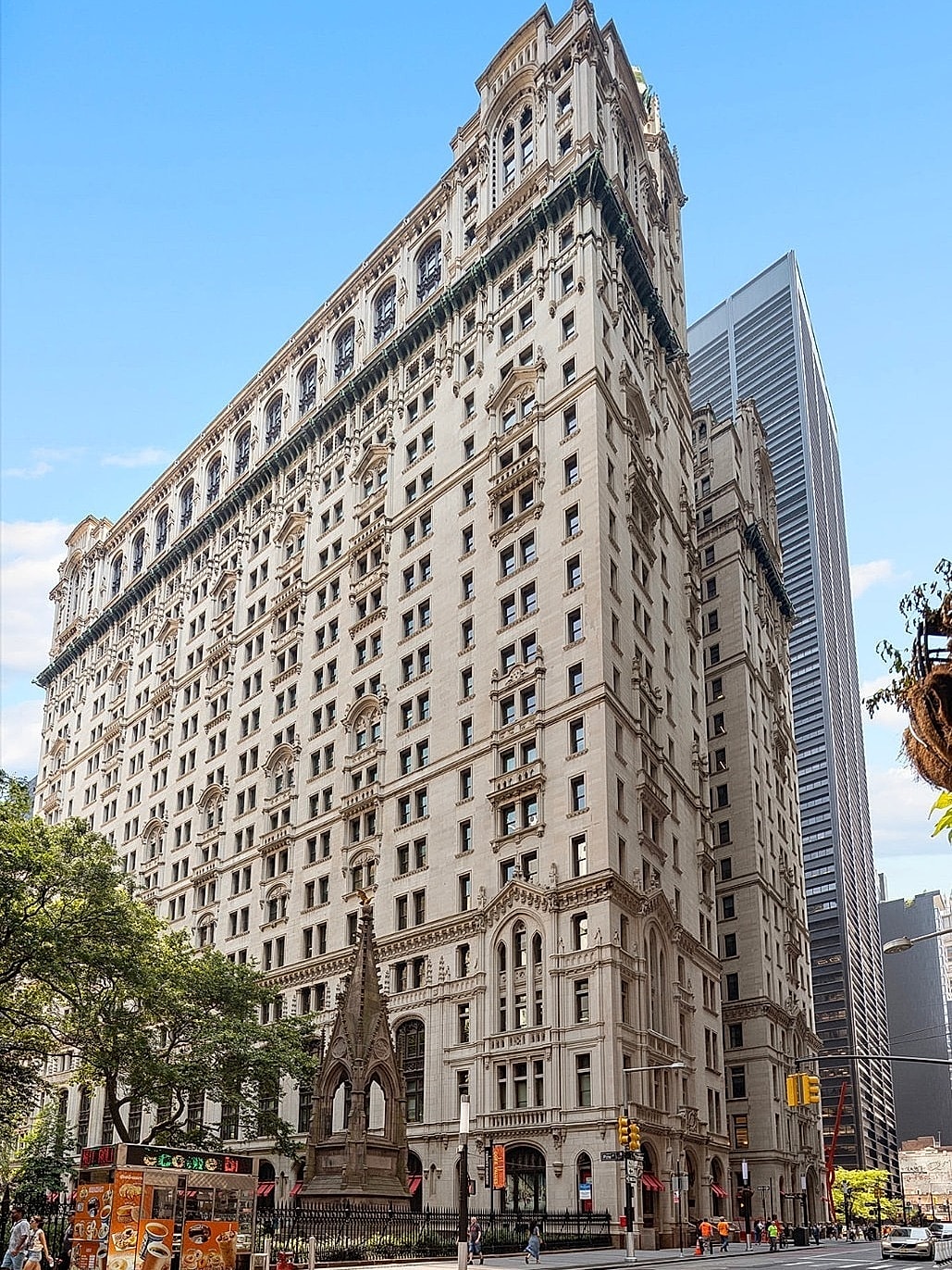 Historic building in urban city setting.