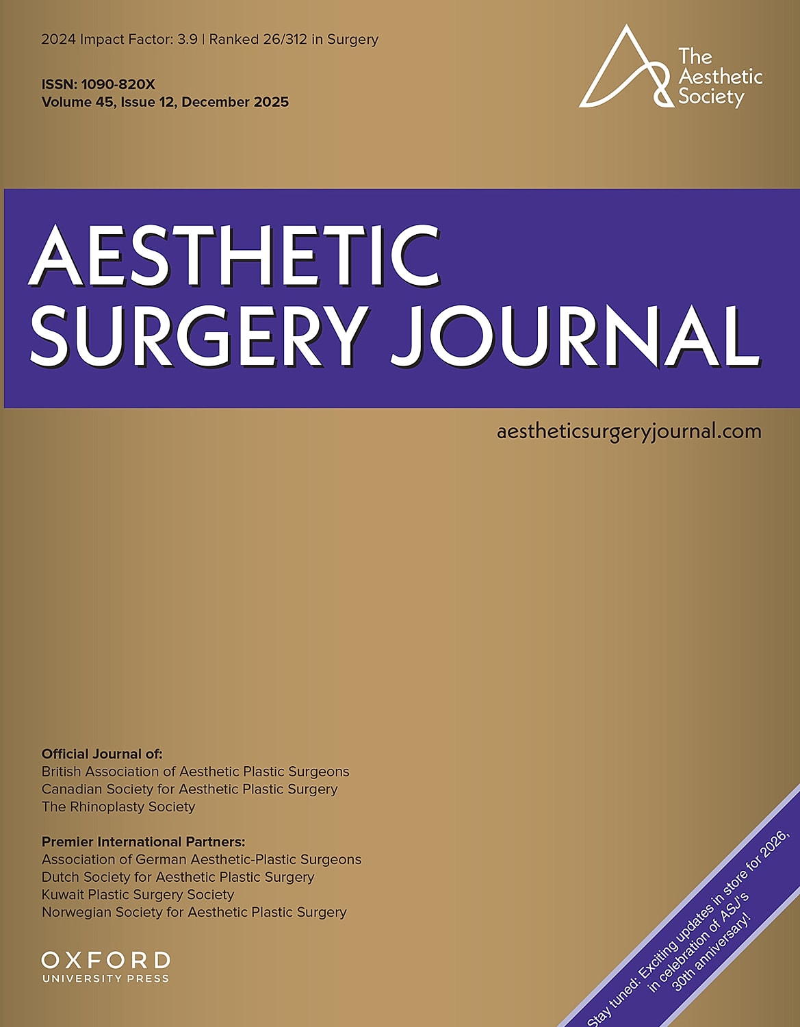 Aesthetic Surgery Journal December 2025 cover image