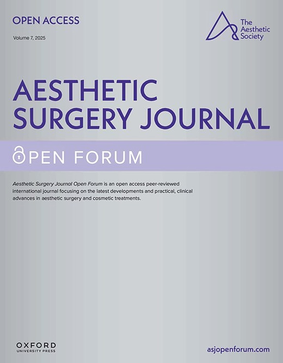 Aesthetic Surgery Journal open access cover image.