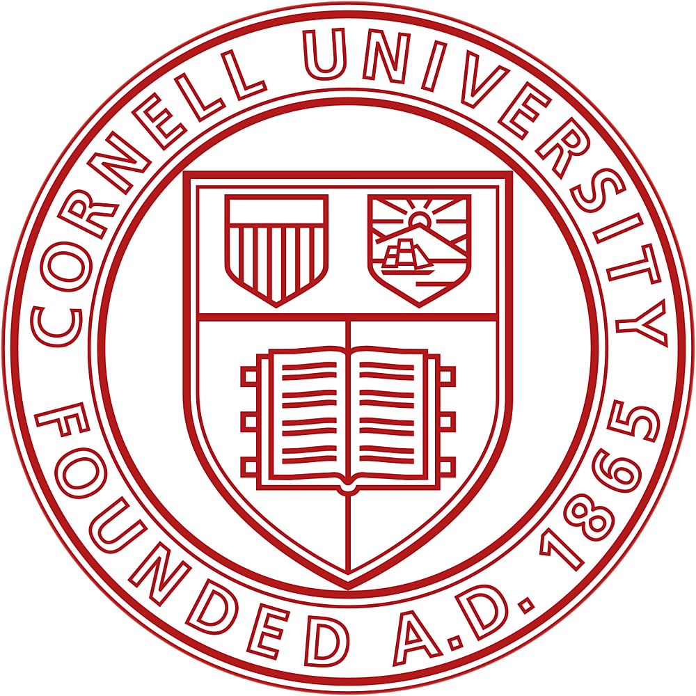 Cornell University official seal and founding year.